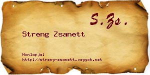 Streng Zsanett névjegykártya